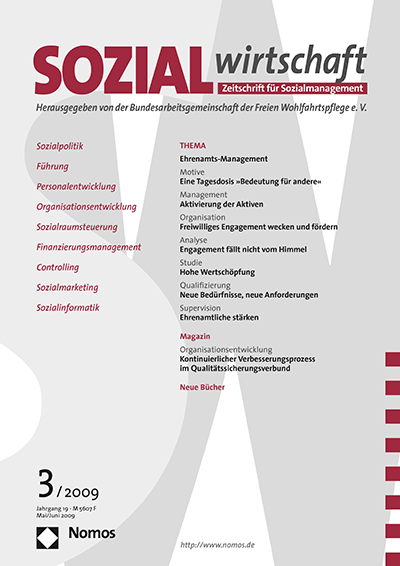 Cover of Volume: Sozialwirtschaft Volume 19 (2009), Edition 3