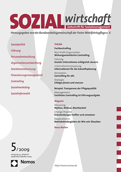 Cover of Volume: Sozialwirtschaft Volume 19 (2009), Edition 5