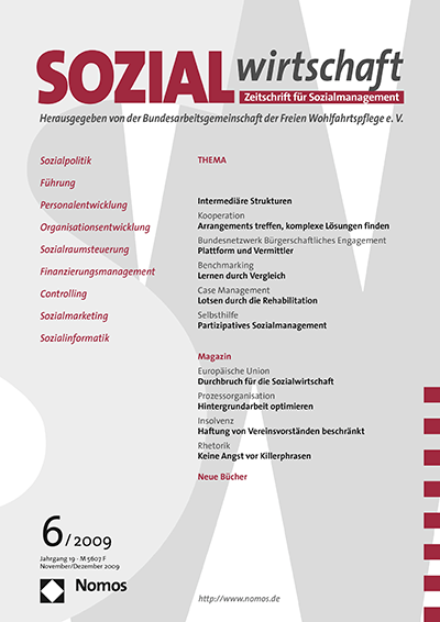 Cover of Volume: Sozialwirtschaft Volume 19 (2009), Edition 6
