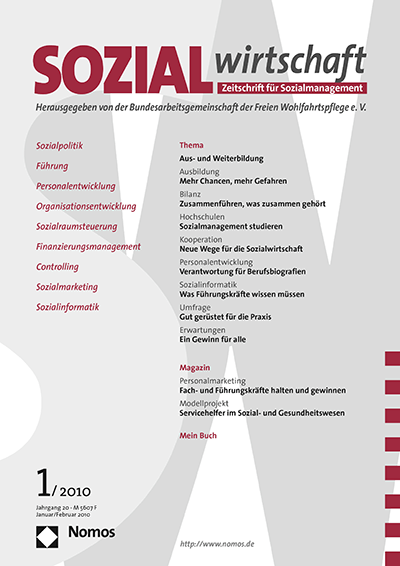 Cover of Volume: Sozialwirtschaft Volume 20 (2010), Edition 1