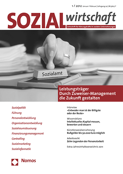 Cover of Volume: Sozialwirtschaft Volume 22 (2012), Edition 1