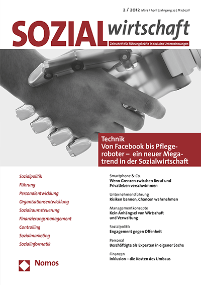 Cover der Ausgabe: Sozialwirtschaft Jahrgang 22 (2012), Heft 2