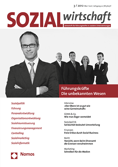 Cover of Volume: Sozialwirtschaft Volume 22 (2012), Edition 3