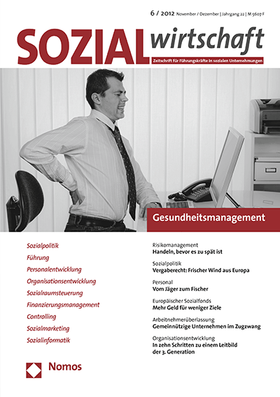 Cover of Volume: Sozialwirtschaft Volume 22 (2012), Edition 6