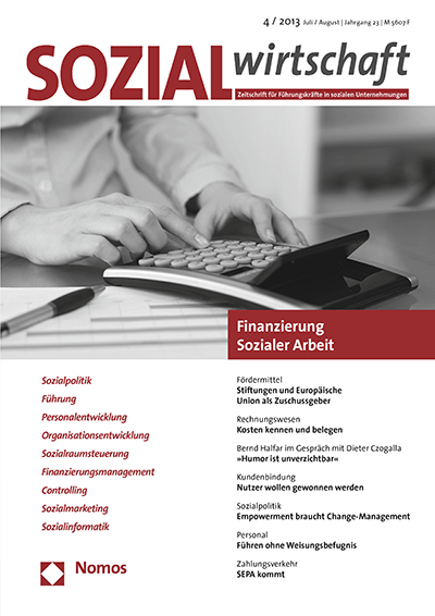 Cover of Volume: Sozialwirtschaft Volume 23 (2013), Edition 4