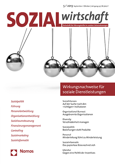 Cover of Volume: Sozialwirtschaft Volume 23 (2013), Edition 5