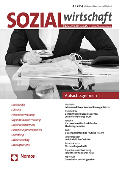 Cover of Volume: Sozialwirtschaft Volume 24 (2014), Edition 4