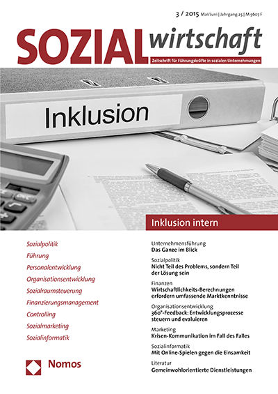 Cover of Volume: Sozialwirtschaft Volume 25 (2015), Edition 3