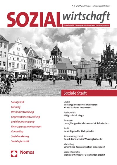 Cover of Volume: Sozialwirtschaft Volume 25 (2015), Edition 5