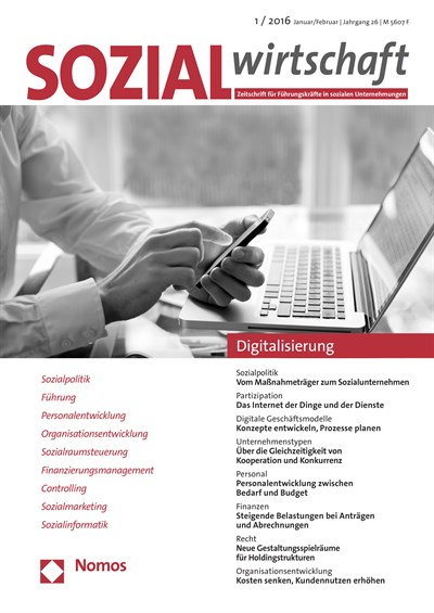 Cover of Volume: Sozialwirtschaft Volume 26 (2016), Edition 1