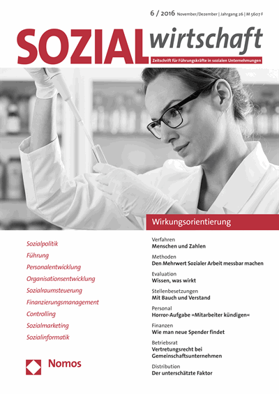 Cover of Volume: Sozialwirtschaft Volume 26 (2016), Edition 6