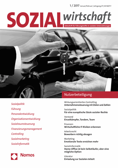 Cover of Volume: Sozialwirtschaft Volume 27 (2017), Edition 1
