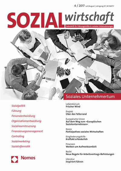 Cover of Volume: Sozialwirtschaft Volume 27 (2017), Edition 4