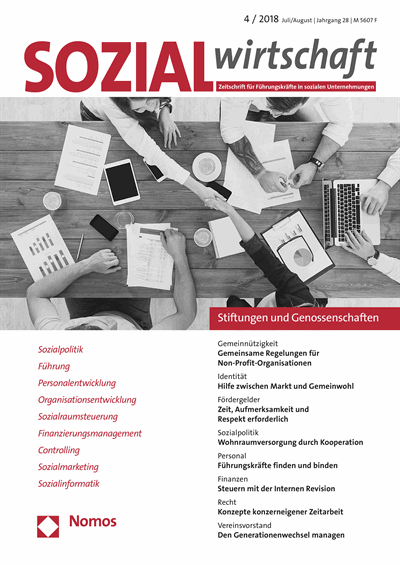 Cover of Volume: Sozialwirtschaft Volume 28 (2018), Edition 4