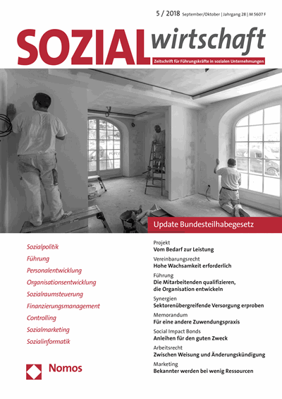 Cover of Volume: Sozialwirtschaft Volume 28 (2018), Edition 5