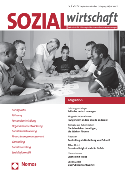 Cover of Volume: Sozialwirtschaft Volume 29 (2019), Edition 5