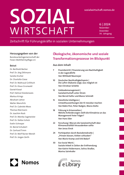 Cover of Volume: Sozialwirtschaft Volume 34 (2024), Edition 6