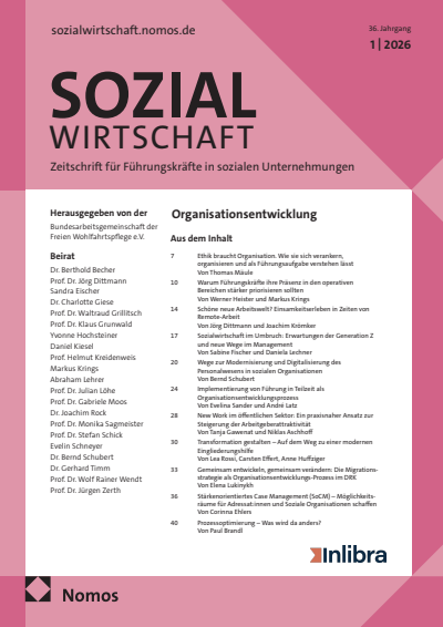 Cover der Ausgabe: Sozialwirtschaft Jahrgang 36 (2026), Heft 1