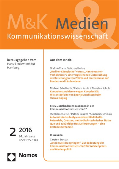 Cover of Volume: M&K Medien & Kommunikationswissenschaft Volume 64 (2016), Edition 2