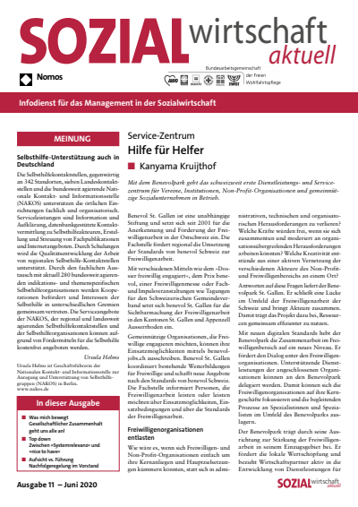 Cover der Ausgabe: Sozialwirtschaft aktuell (SWa) Jahrgang 30 (2020), Heft 11