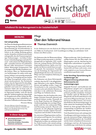 Cover der Ausgabe: Sozialwirtschaft aktuell (SWa) Jahrgang 30 (2020), Heft 24
