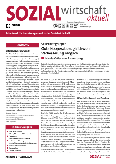 Cover der Ausgabe: Sozialwirtschaft aktuell (SWa) Jahrgang 30 (2020), Heft 6