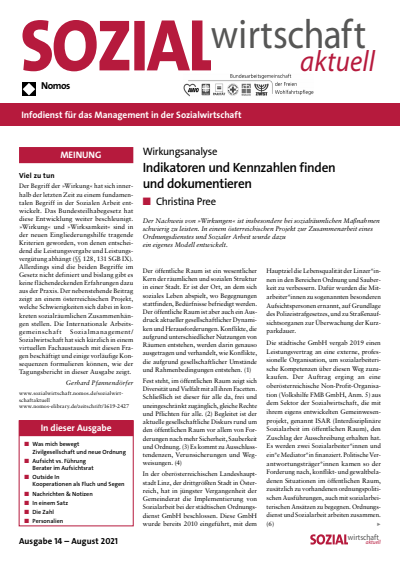 Cover der Ausgabe: Sozialwirtschaft aktuell (SWa) Jahrgang 31 (2021), Heft 14