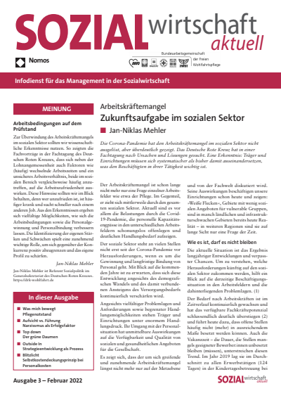 Cover der Ausgabe: Sozialwirtschaft aktuell (SWa) Jahrgang 32 (2022), Heft 3