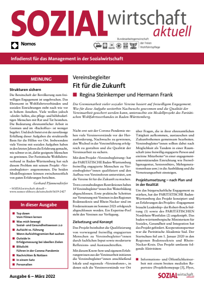 Cover der Ausgabe: Sozialwirtschaft aktuell (SWa) Jahrgang 32 (2022), Heft 6