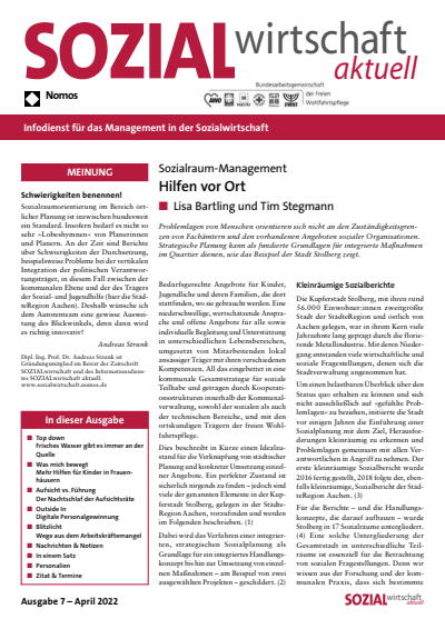 Cover der Ausgabe: Sozialwirtschaft aktuell (SWa) Jahrgang 32 (2022), Heft 7