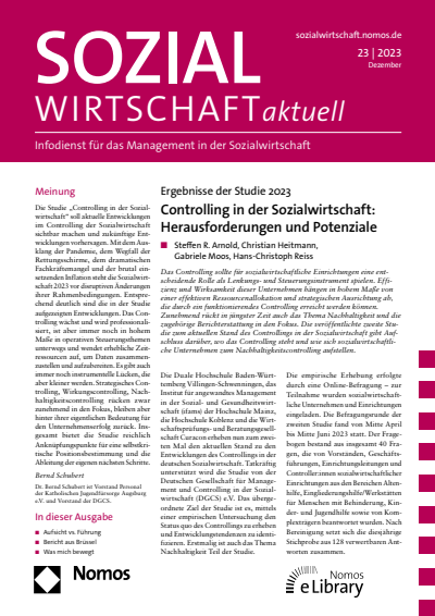 Cover der Ausgabe: Sozialwirtschaft aktuell (SWa) Jahrgang 33 (2023), Heft 23