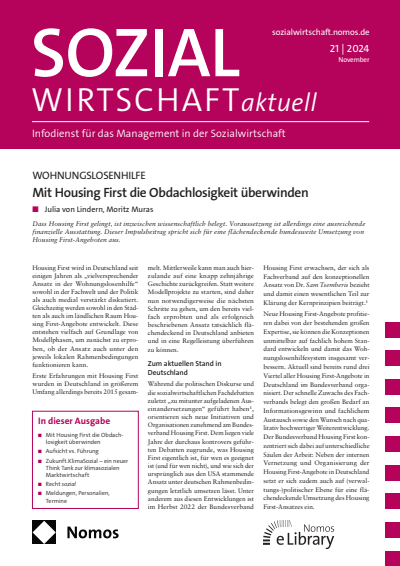 Cover der Ausgabe: Sozialwirtschaft aktuell (SWa) Jahrgang 34 (2024), Heft 21