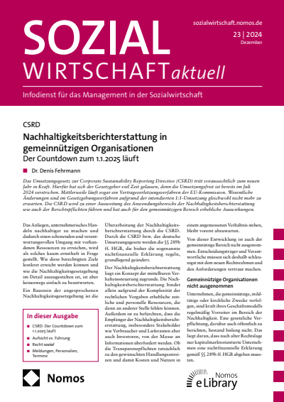 Cover of Volume: Sozialwirtschaft aktuell (SWa) Volume 34 (2024), Edition 23