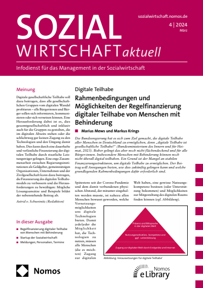 Cover of Volume: Sozialwirtschaft aktuell (SWa) Volume 34 (2024), Edition 4