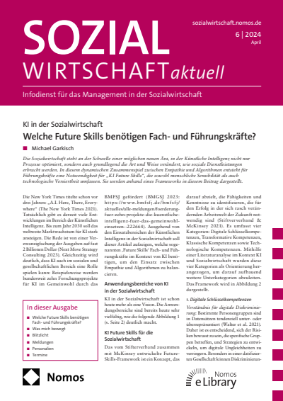 Cover der Ausgabe: Sozialwirtschaft aktuell (SWa) Jahrgang 34 (2024), Heft 6