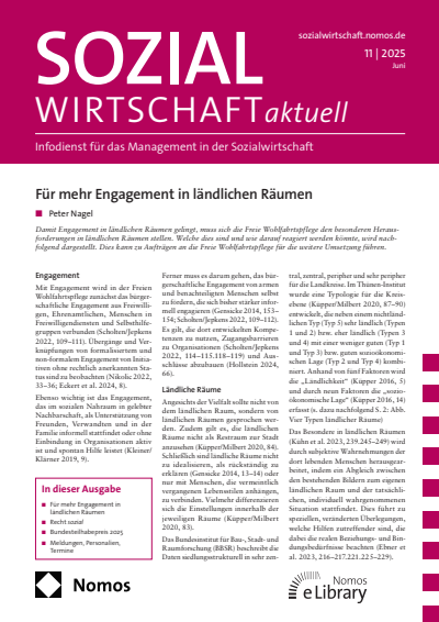 Cover of Volume: Sozialwirtschaft aktuell (SWa) Volume 35 (2025), Edition 11