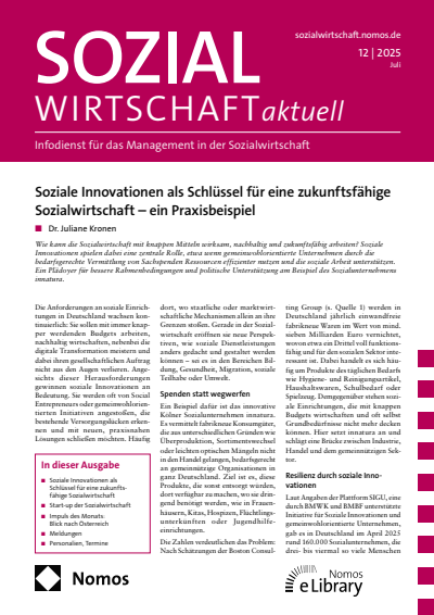 Cover of Volume: Sozialwirtschaft aktuell (SWa) Volume 35 (2025), Edition 12