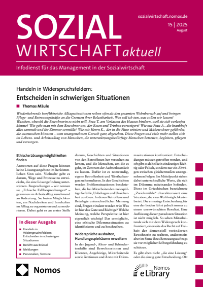 Cover of Volume: Sozialwirtschaft aktuell (SWa) Volume 35 (2025), Edition 15