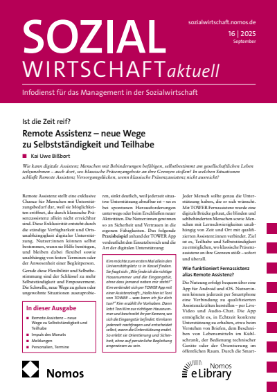 Cover of Volume: Sozialwirtschaft aktuell (SWa) Volume 35 (2025), Edition 16