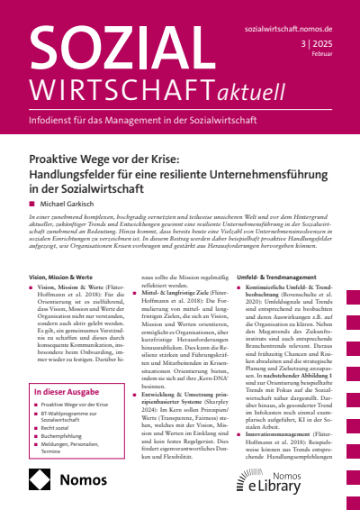 Cover of Volume: Sozialwirtschaft aktuell (SWa) Volume 35 (2025), Edition 3