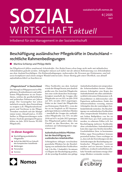 Cover of Volume: Sozialwirtschaft aktuell (SWa) Volume 35 (2025), Edition 6