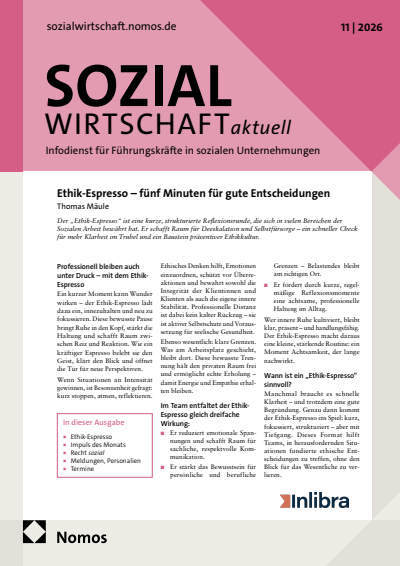 Cover der Ausgabe: Sozialwirtschaft aktuell (SWa) Jahrgang 36 (2026), Heft 11