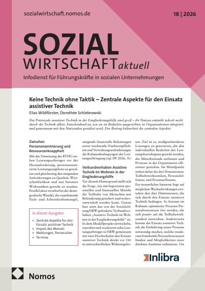 Cover der Ausgabe: Sozialwirtschaft aktuell (SWa) Jahrgang 36 (2026), Heft 18