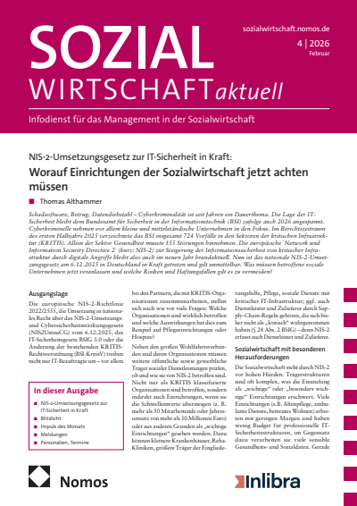 Cover der Ausgabe: Sozialwirtschaft aktuell (SWa) Jahrgang 36 (2026), Heft 4