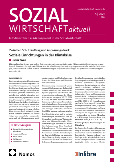 Cover der Ausgabe: Sozialwirtschaft aktuell (SWa) Jahrgang 36 (2026), Heft 5