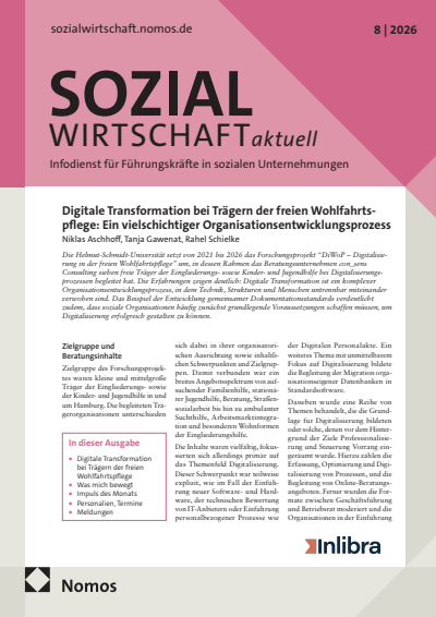Cover der Ausgabe: Sozialwirtschaft aktuell (SWa) Jahrgang 36 (2026), Heft 8