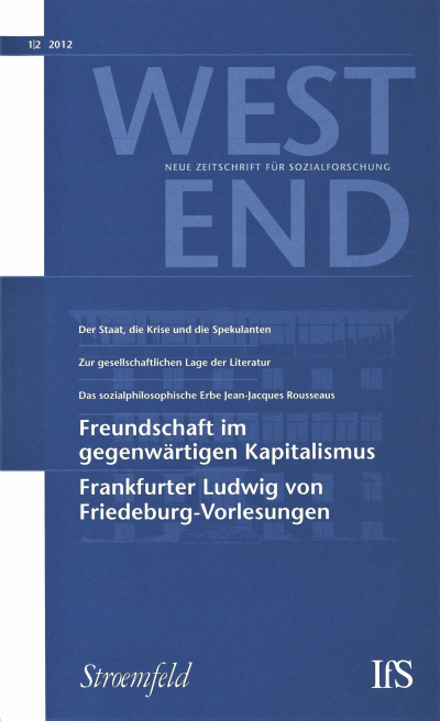Cover of Volume: WestEnd Volume 9 (2012), Edition 1-2