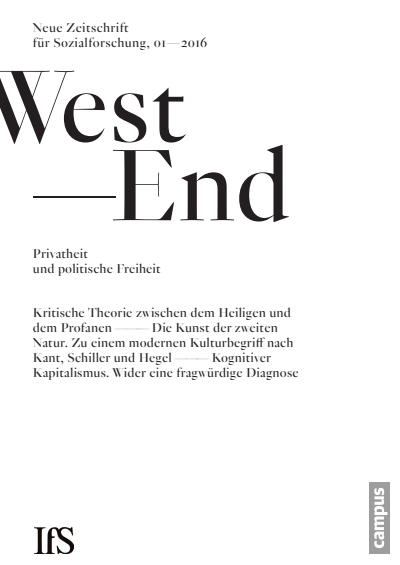 Cover of Volume: WestEnd Volume 13 (2016), Edition 1