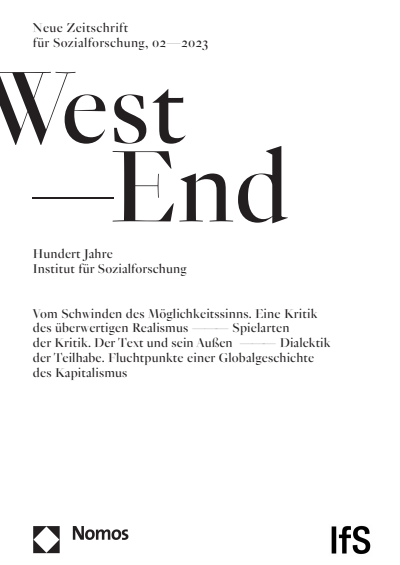 Cover of Volume: WestEnd Volume 20 (2023), Edition 2