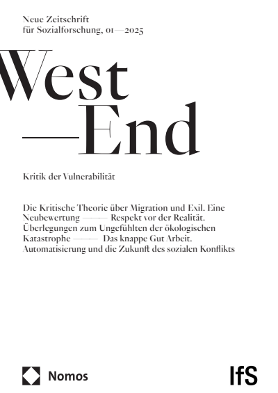 Cover der Ausgabe: WestEnd Jahrgang 22 (2025), Heft 1